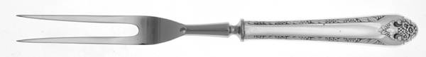 Lovely Lady (Silverplate, No Monos) Small Steak Carving Fork with Stainless Prongs