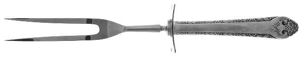 Lovely Lady (Silverplate, No Monos) Large Stainless-Prong Roast Carving Fork
