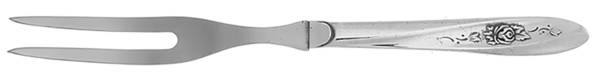 Lovely Rose (Silverplate) Small Steak Carving Fork with Stainless Prongs