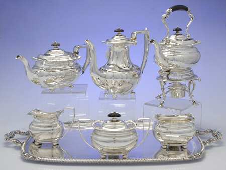 Lord Robert (Sterling, Holloware) 7 Piece Tea Set (SCP, STP, SCR, SSU, SWB, SKES & WTL)