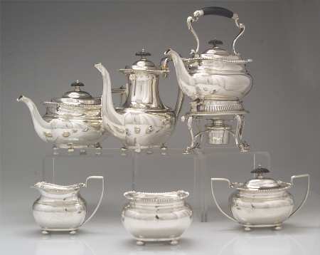 Lord Robert (Sterling, Holloware) 6 Piece Tea Set (SCP, STP, SCR, SSU, SWB, SKES)