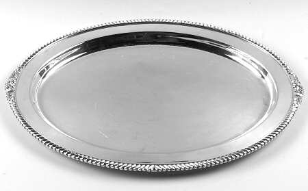 Lord Robert (Sterling, Holloware) Large Sterling Meat Plate No Well