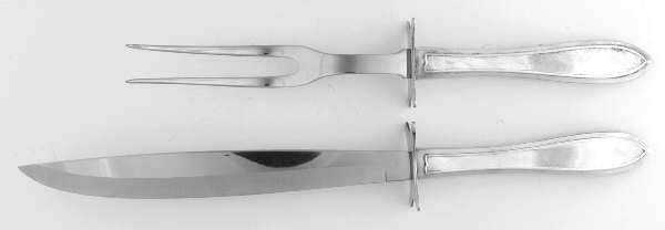 Lufberry (Silverplate, 1915) Large 2-Piece Roast Carving Set w/Stainless Blade