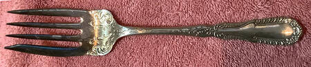 Luxfor-Mistletoe (Silverplate, 1895) Medium Solid Cold Meat Serving Fork