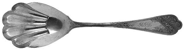 Lyonnaise (Silverplate, 1879) Monogram Solid Shell Casserole Spoon