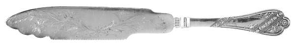Lyonnaise (Silverplate, 1879) Solid Bright Cut Cake Saw