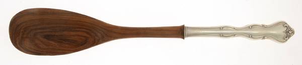 Mademoiselle (Sterling, 1964, No Monograms) Salad Serving Spoon with Wooden Bowl