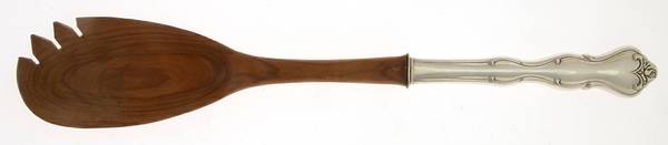 Mademoiselle (Sterling, 1964, No Monograms) Salad Serving Fork with Wooden Prongs by International Silver