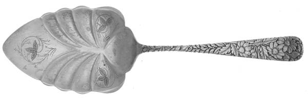 Magnolia (Silverplate, 1891) Large Solid Bright Cut Pie Knife