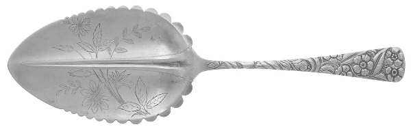 Magnolia (Silverplate, 1891) Large Solid Bright Cut Pie Knife
