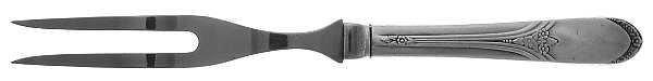 Mary Lou-Devonshire (Silverplate, 1938) Small Steak Carving Fork with Stainless Prongs
