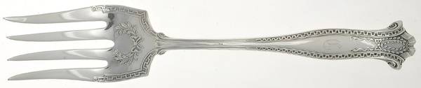 Marathon (Silverplate, 1909) Monogram Medium Solid Cold Meat Serving Fork