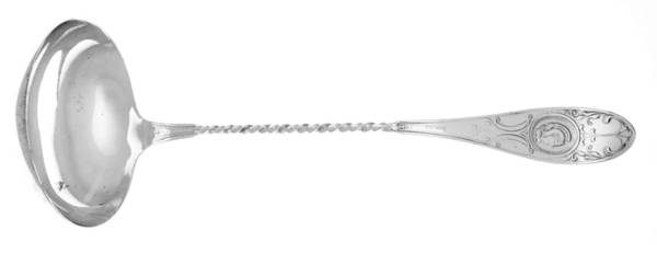 Medallion (Silverplate, 1867) Solid Small Soup Ladle with Twisted Handle