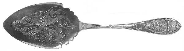 Medallion (Silverplate, 1867) Large Solid Bright Cut Pie Knife