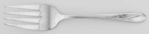 Meadow Flower (Silverplate, 1940) Medium Solid Cold Meat Serving Fork