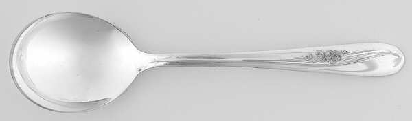 Meadow Flower (Silverplate, 1940) Round Bowl Soup Spoon (Bouillon)