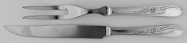 Meadow Flower (Silverplate, 1940) Small Stainless Blade 2-Piece Steak Carving Set