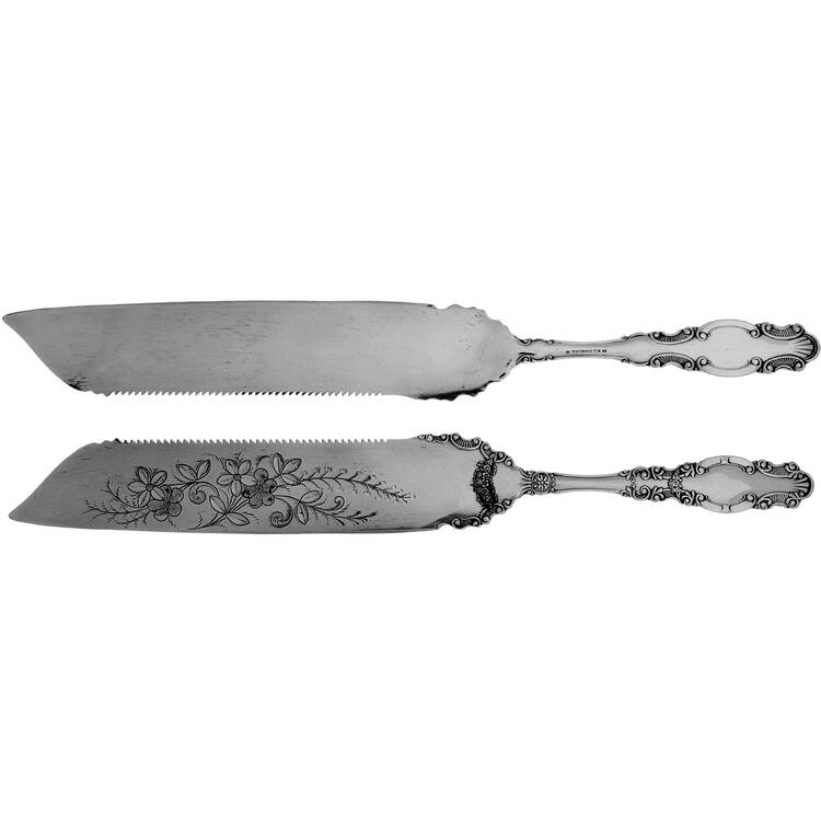 Melrose (Silverplate, 1898) Solid Bright Cut Cake Saw