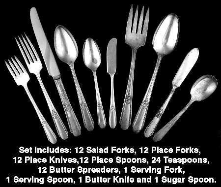 Memory-Hiawatha (Silverplate, 1937) 88 Piece Set