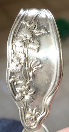Mille Fleurs (Sterling, 1904) Curved Handle Baby Spoon