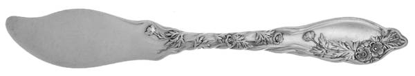 Mille Fleurs (Sterling, 1904) Flat Handle Butter Spreader
