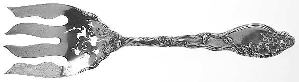 Mille Fleurs (Sterling, 1904) Large Solid Fish Serving Fork