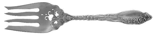 Mille Fleurs (Sterling, 1904) Small Solid Cold Meat Serving Fork
