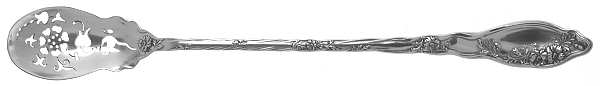 Mille Fleurs (Sterling, 1904) Pierced Bowl Long Handle Olive Spoon