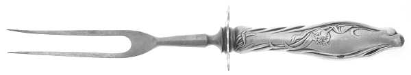 Mille Fleurs (Sterling, 1904) Large Stainless-Prong Roast Carving Fork