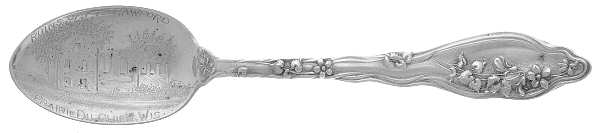 Mille Fleurs (Sterling, 1904) Souvenir Spoon (Five O'Clock)