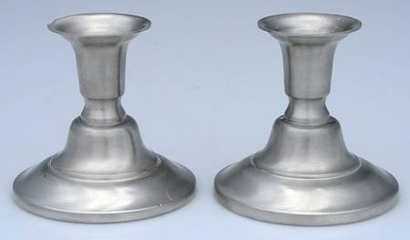 Pewter Hollowware Pair of 3" Console Candleholders