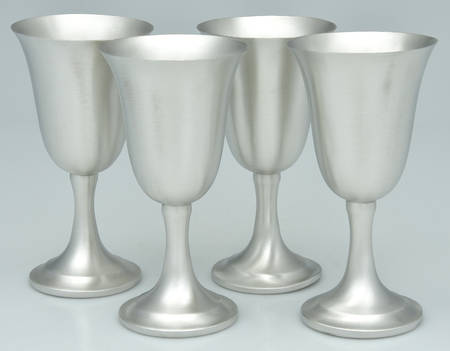 Pewter Hollowware Wine Goblet - Set of 4