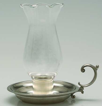 Pewter Hollowware Hurricane Lamp & Globe
