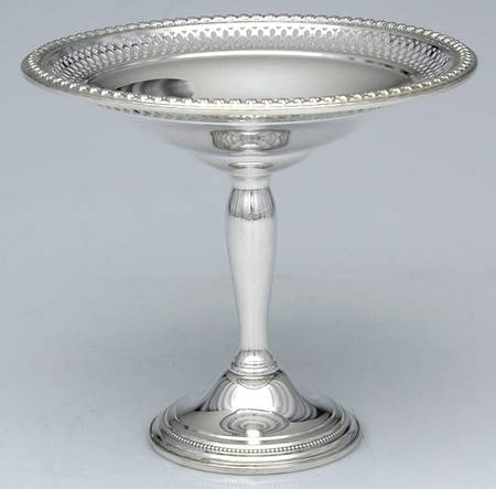 Sterling Hollowware Weighted Round Compote (Height X Width)
