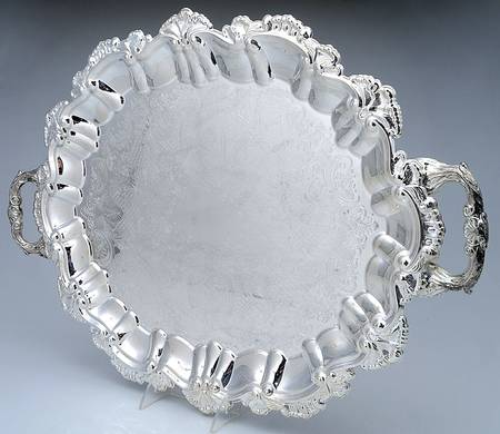 Silverplate Hollowware 19" Footed Waiter Tray