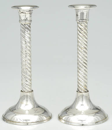 Silverplate Hollowware Pair of 8" Candlesticks