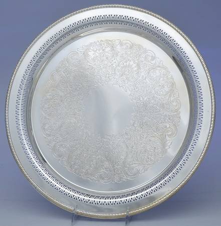 Silverplate Hollowware 15" Round Tray