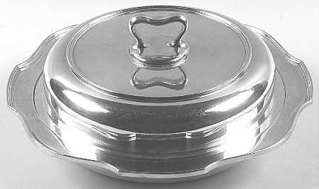 Silverplate Hollowware Silverplate Round Divided Covered Vegetable