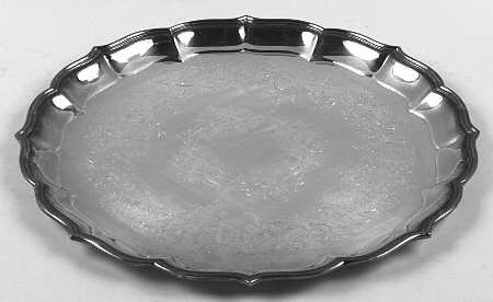 Silverplate Hollowware Large Round Silverplate Tray