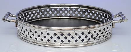 Silverplate Hollowware 12" Round Handled Tray