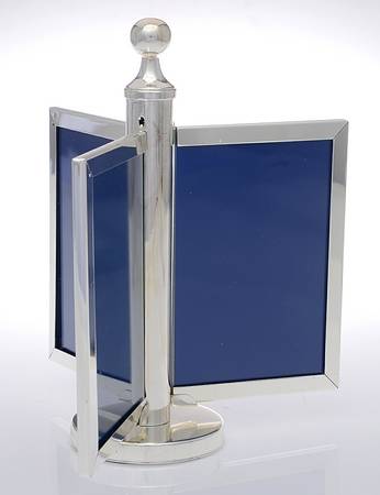 Silverplate Hollowware 3 Panel Frame Stand for 4" X 6" Photos