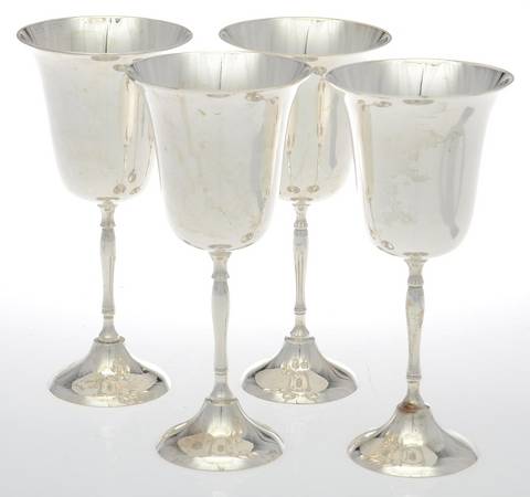 Silverplate Hollowware Water Goblet - Set of 4