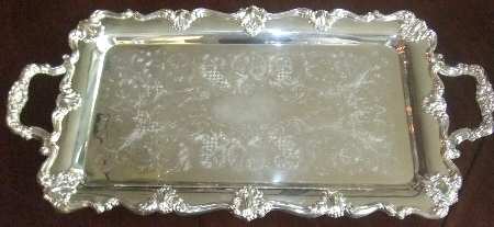 Silverplate Hollowware Medium Silverplate Waiter Tray