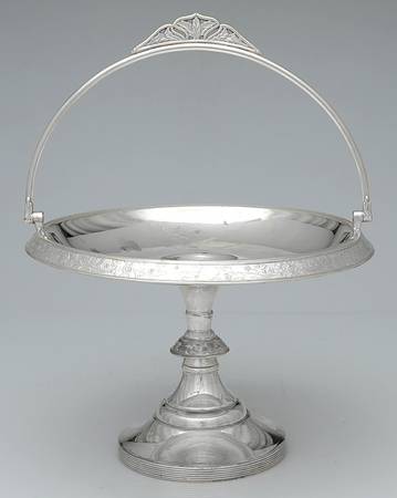 Silverplate Hollowware Footed Handled Cake Basket