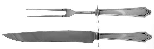 Minuet (Sterling, 1925, No Monograms) (2 Pc)Carving Set-Lg Stnbl/Roast w/Sterling Guard