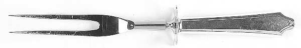Minuet (Sterling, 1925, No Monograms) Small Steak Carving Fork with Stainless Prongs
