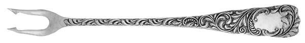 Monarch (Silverplate, 1889, No Monograms) Short Handle Pickle/Olive Fork