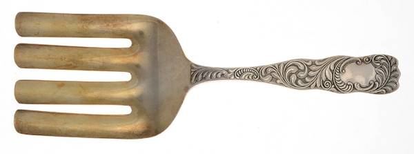 Monarch (Silverplate, 1889, No Monograms) Large Solid Asparagus Serving Fork