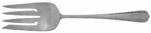 Moonglow (Sterling, 1938, No Monograms) Medium Solid Cold Meat Serving Fork by International Silver