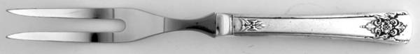 Mountain Rose (Silverplate, 1954) Small Steak Carving Fork with Stainless Prongs